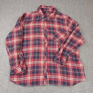 Well Worn Men's Red Flannel Plaid‎ Size XXL Long Sleeve Shirt